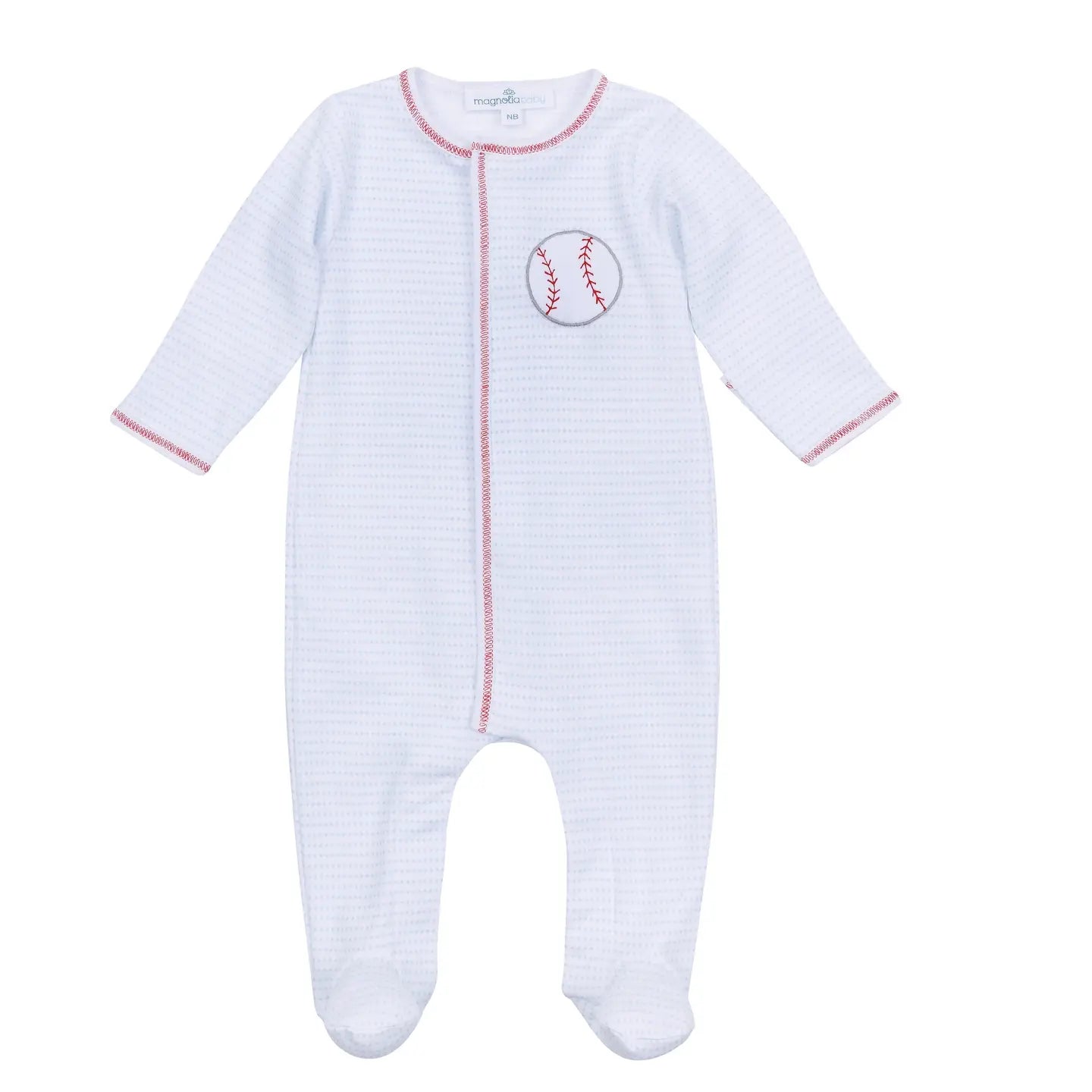 Tiny Slugger Applique Footie - Light Blue