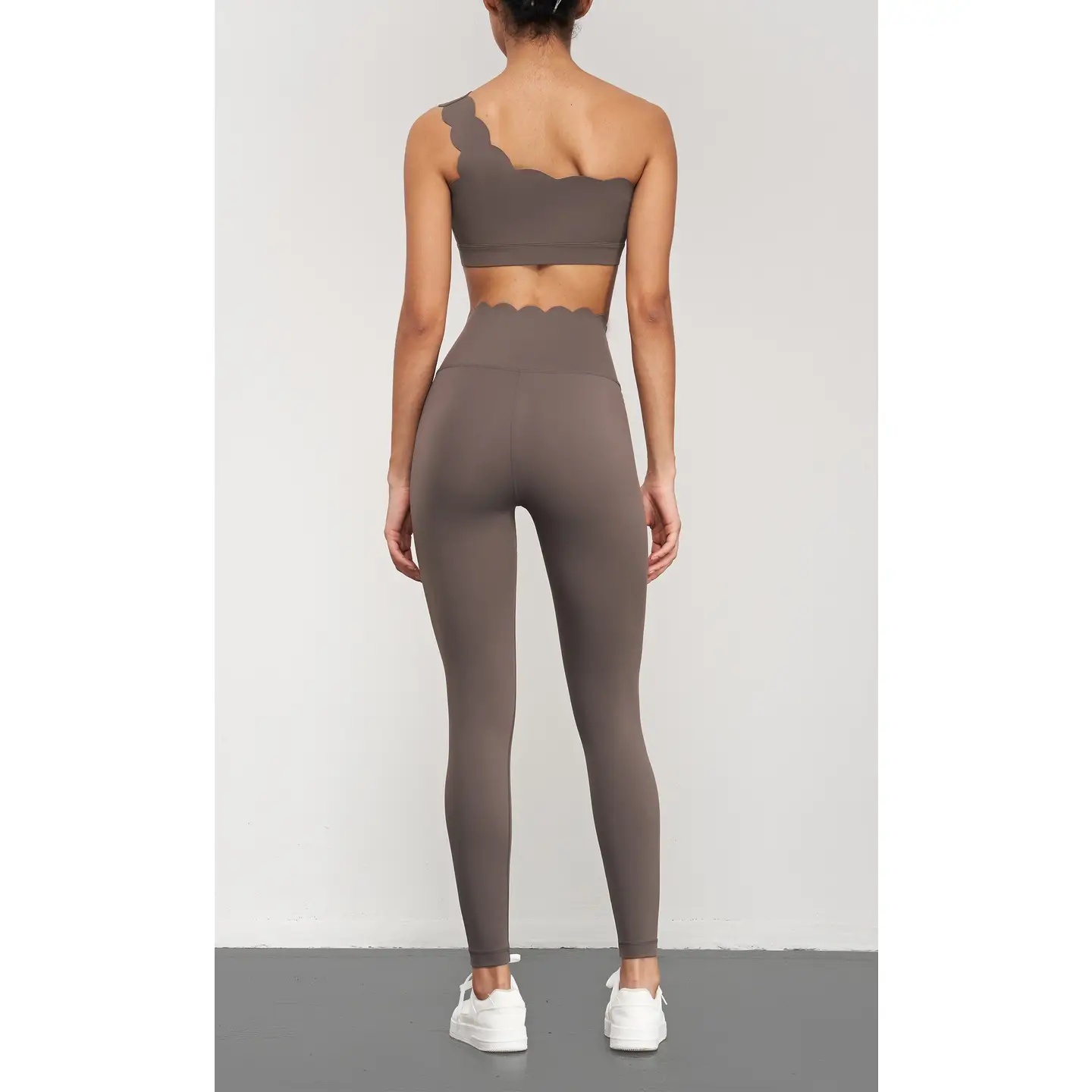 Scallop One Shoulder Sports Bra & Legging Set