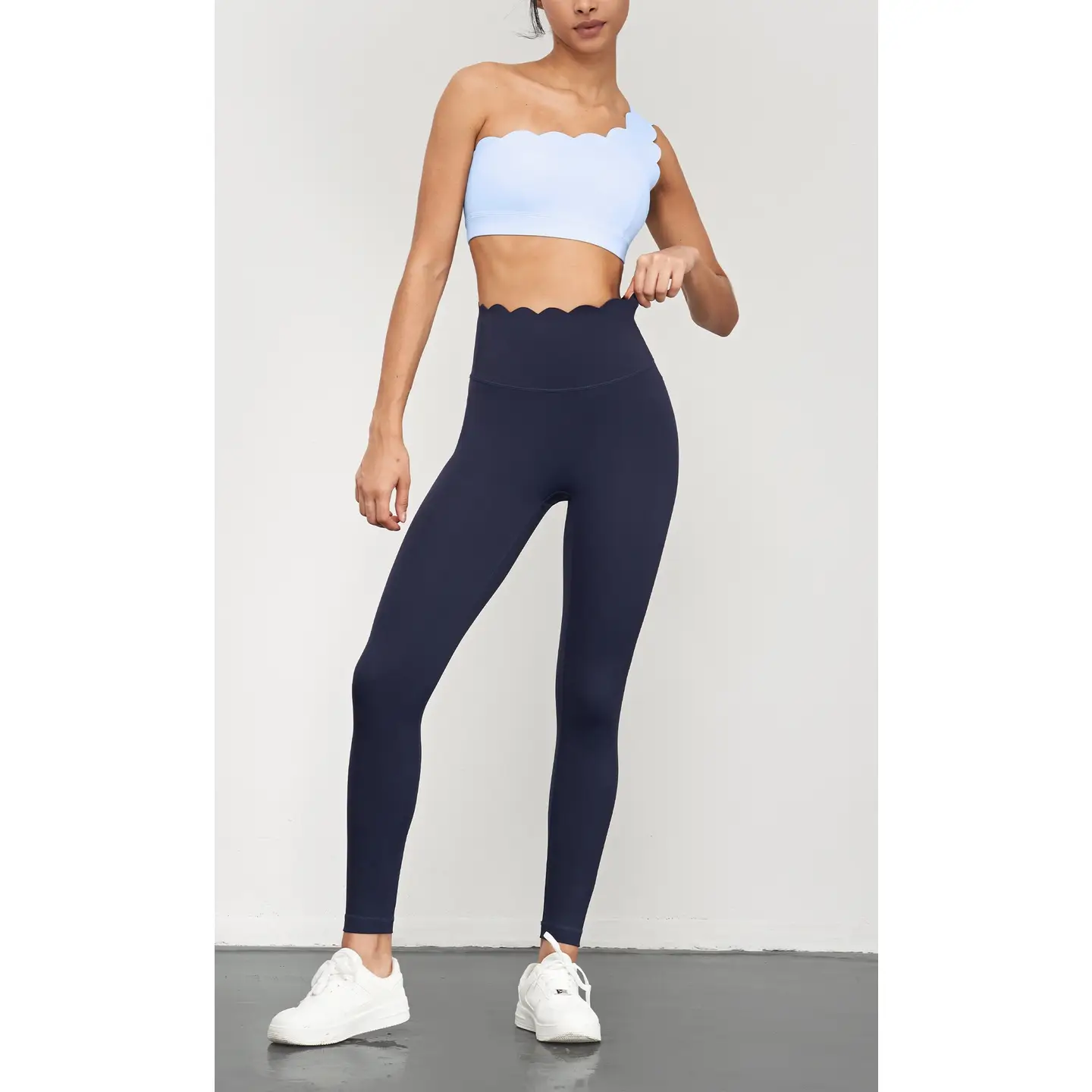 Scallop One Shoulder Sports Bra & Legging Set